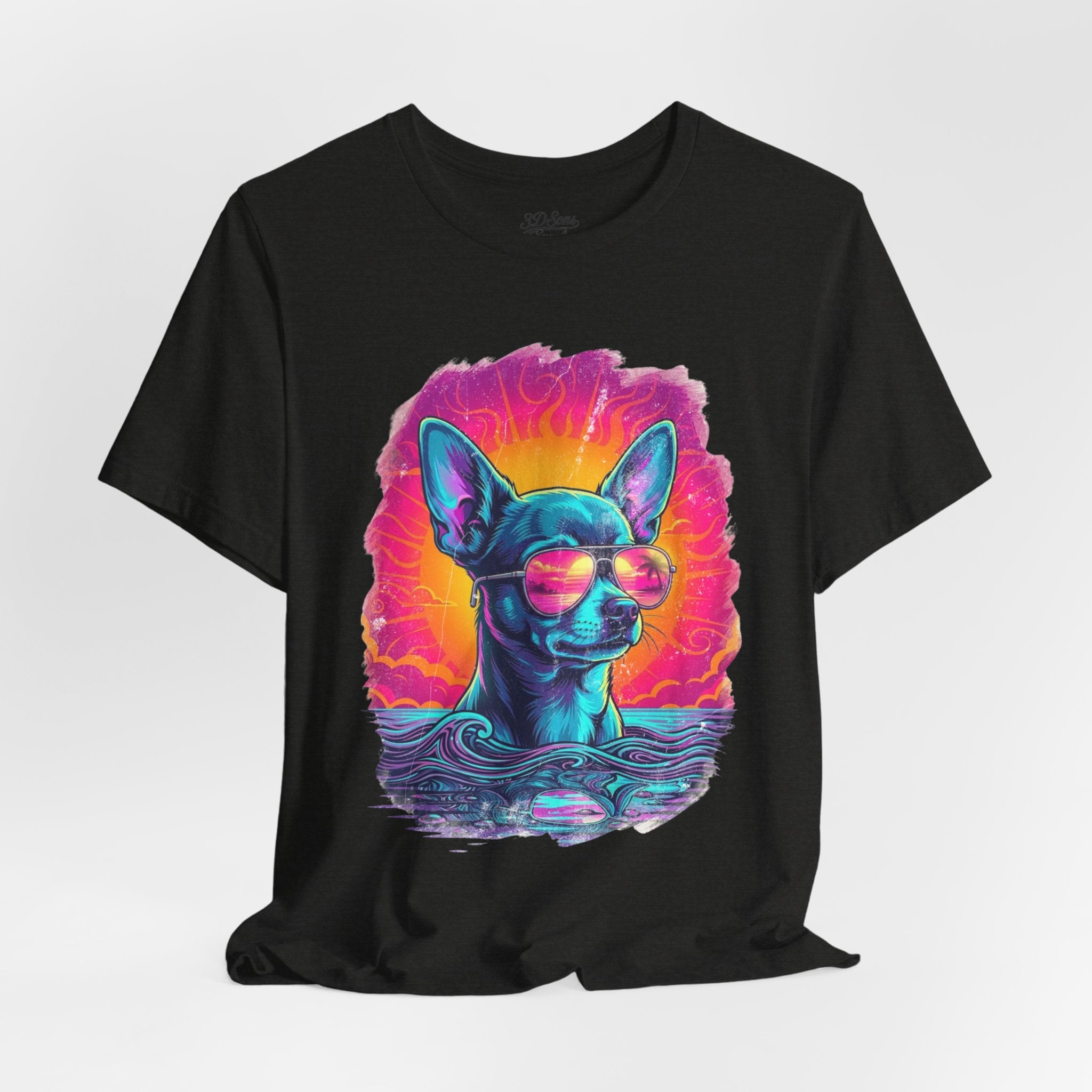 Chihuahua Vice City Retro Tee — 90s Vintage Dog Graphic T-Shirt
