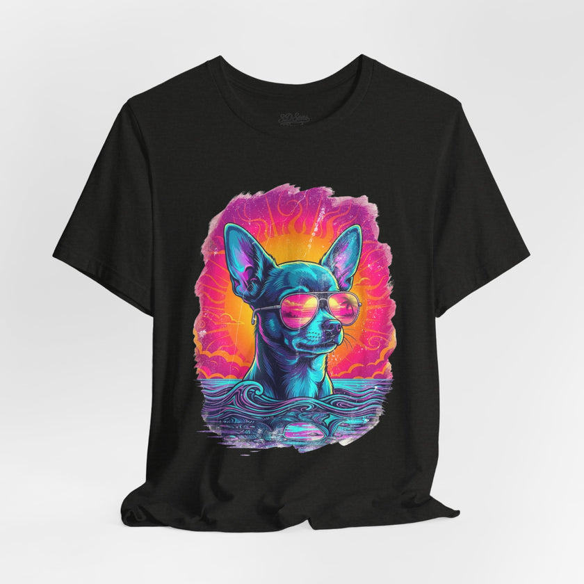 Chihuahua Vice City Retro Tee — 90s Vintage Dog Graphic T-Shirt