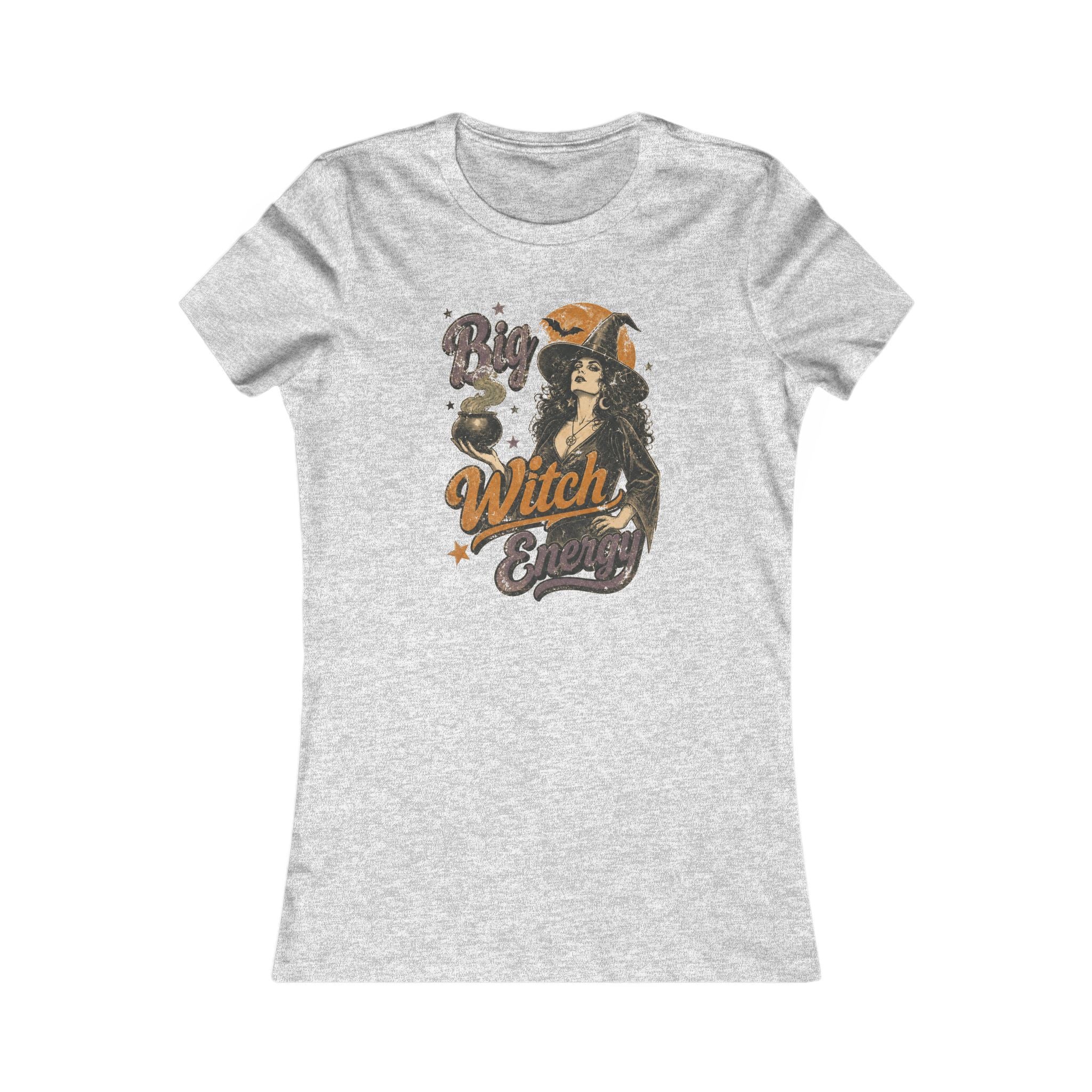 Retro Big Witch Energy Women's Halloween Tee Shirt