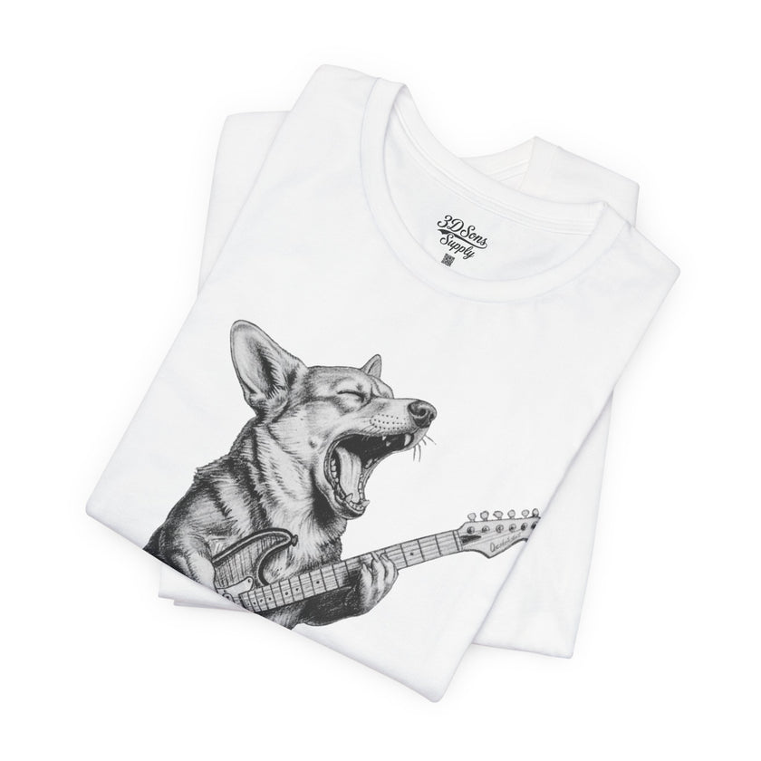 Corgi Rockstar T‑Shirt — Guitar Playing Dog Graphic Tee