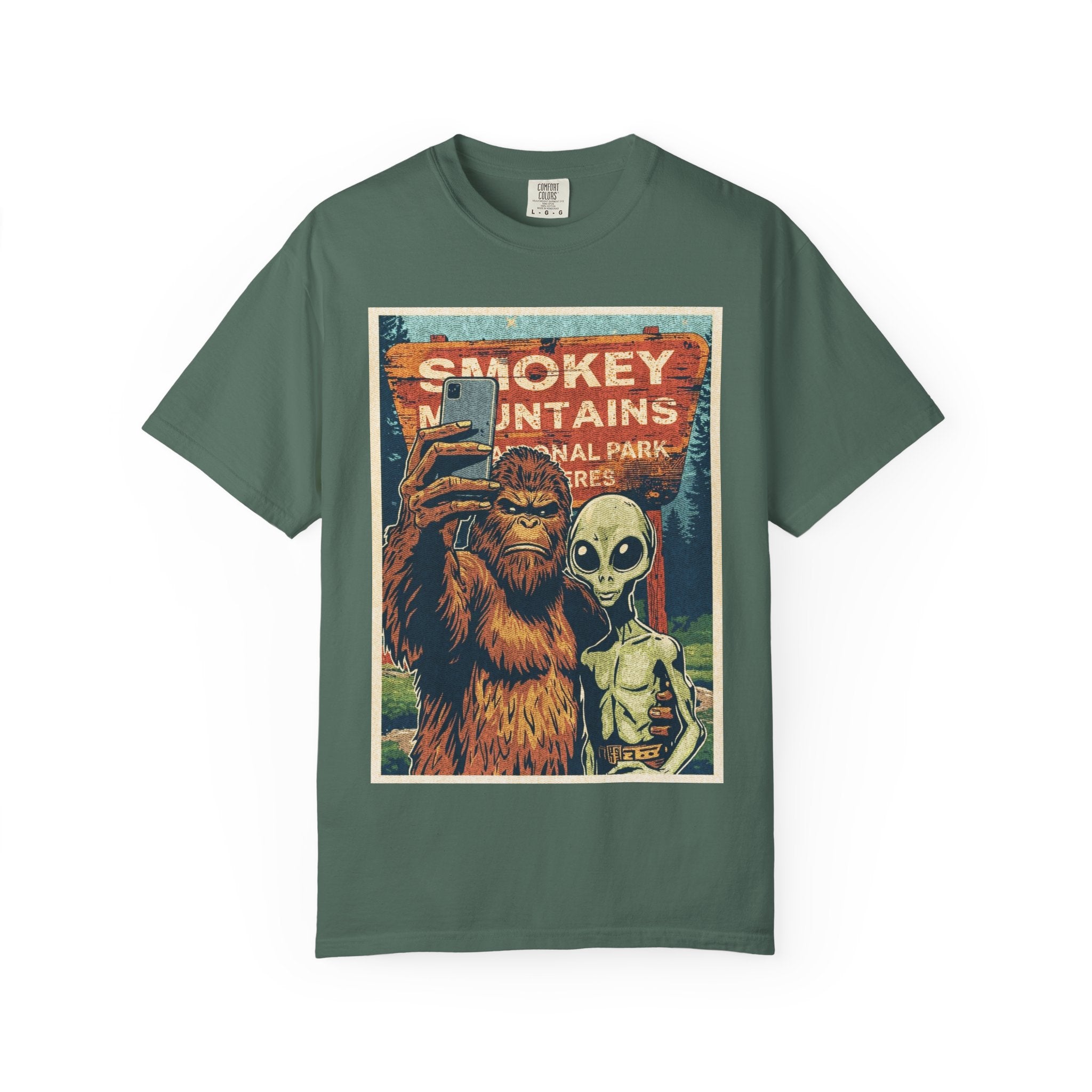 Smoky Mountains Alien & Bigfoot T-shirt — National Park Adventure Tee