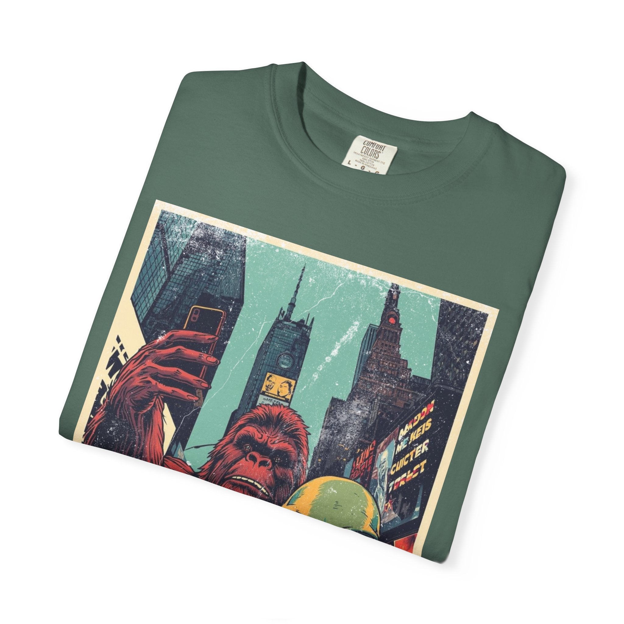 Alien & Bigfoot New York Times Square T-Shirt — Funny Urban Cryptid Tee