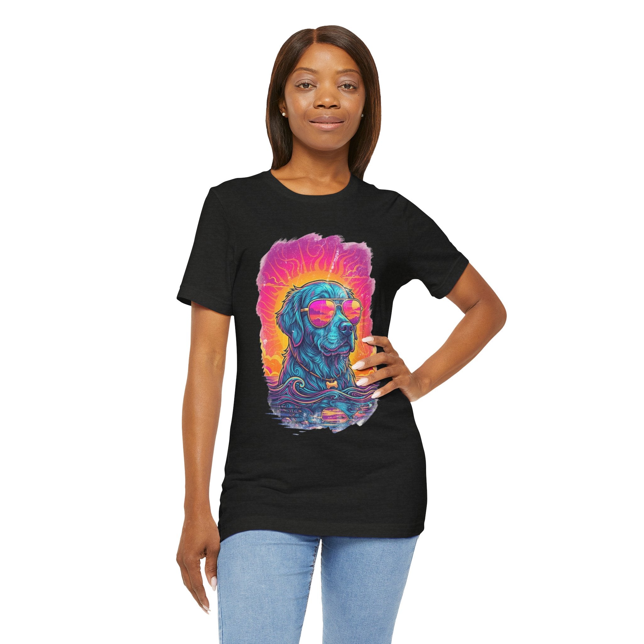 Golden Retriever Retro 90s Tee — Vice City Pet Graphic T-Shirt