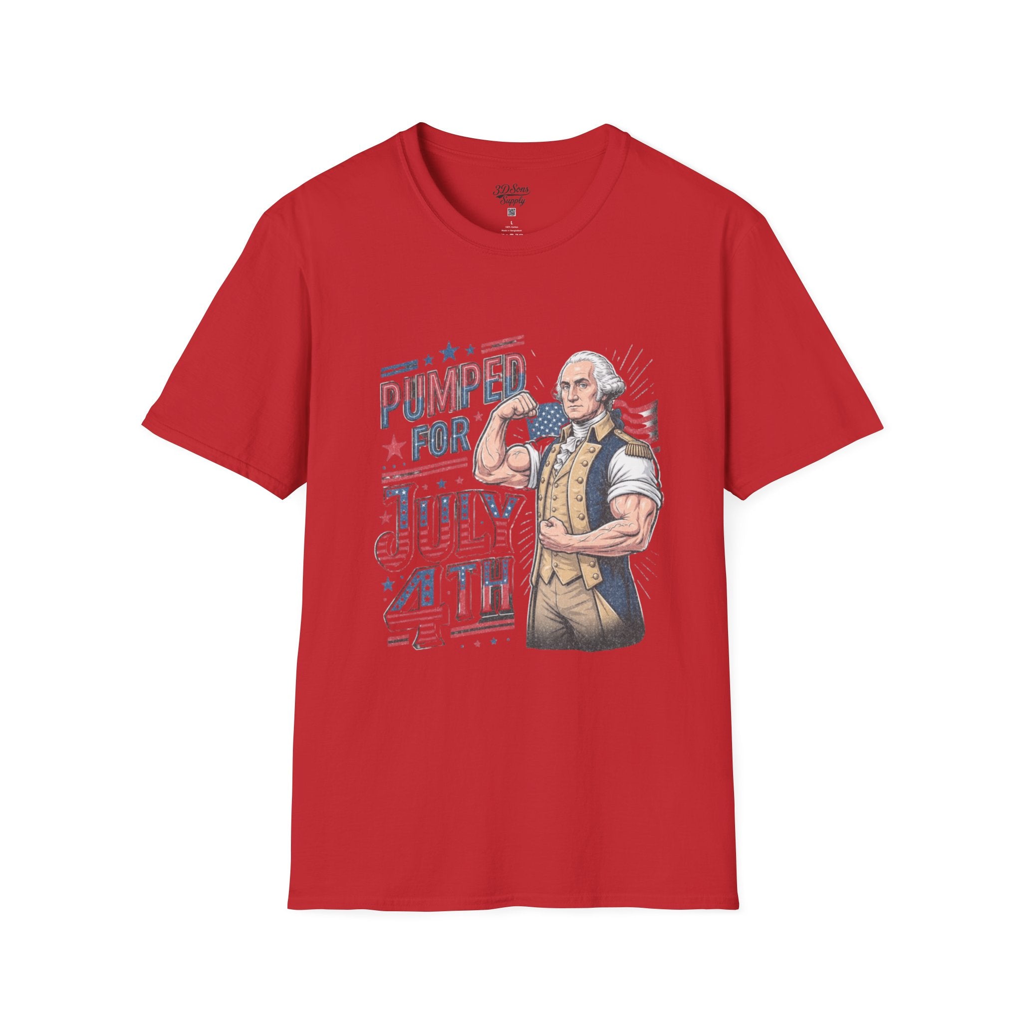 Pumped for July 4th George Washington T-Shirt | Funny Patriotic Tee