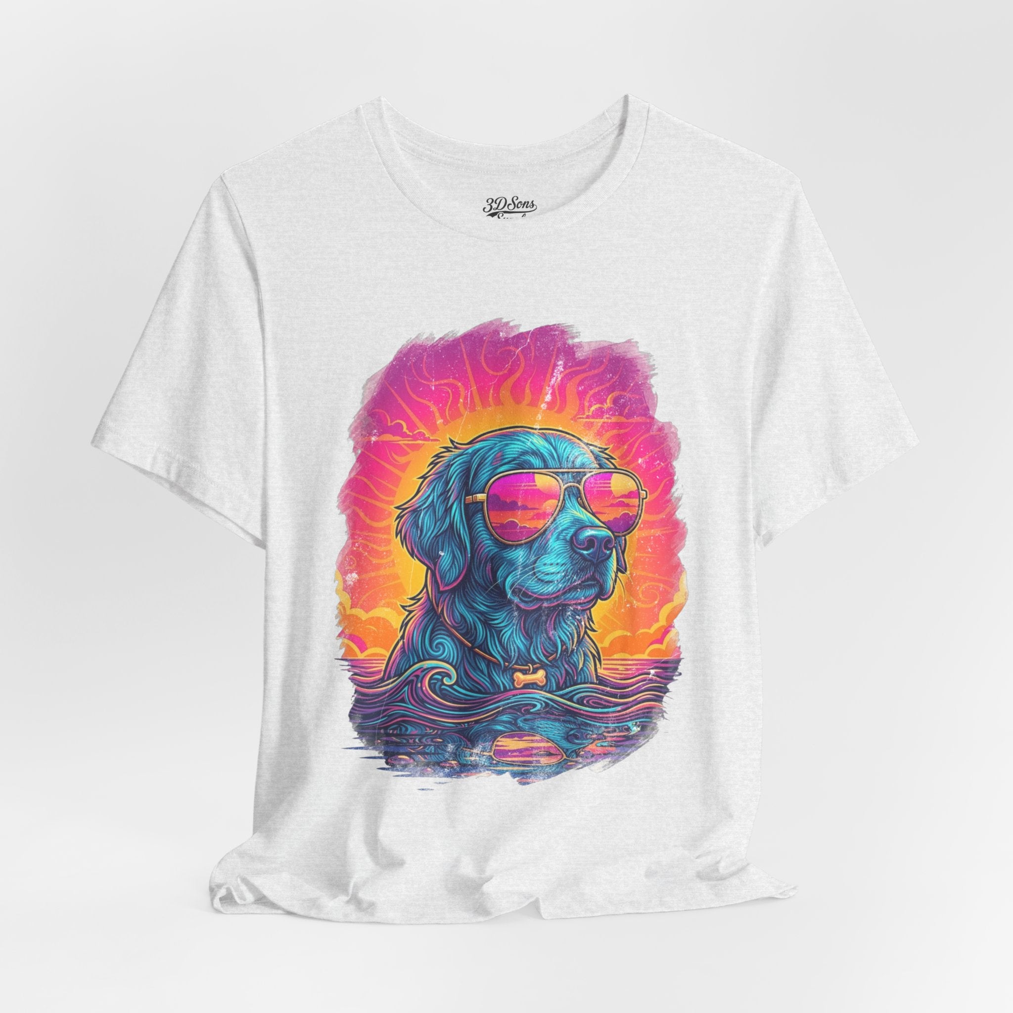 Golden Retriever Retro 90s Tee — Vice City Pet Graphic T-Shirt