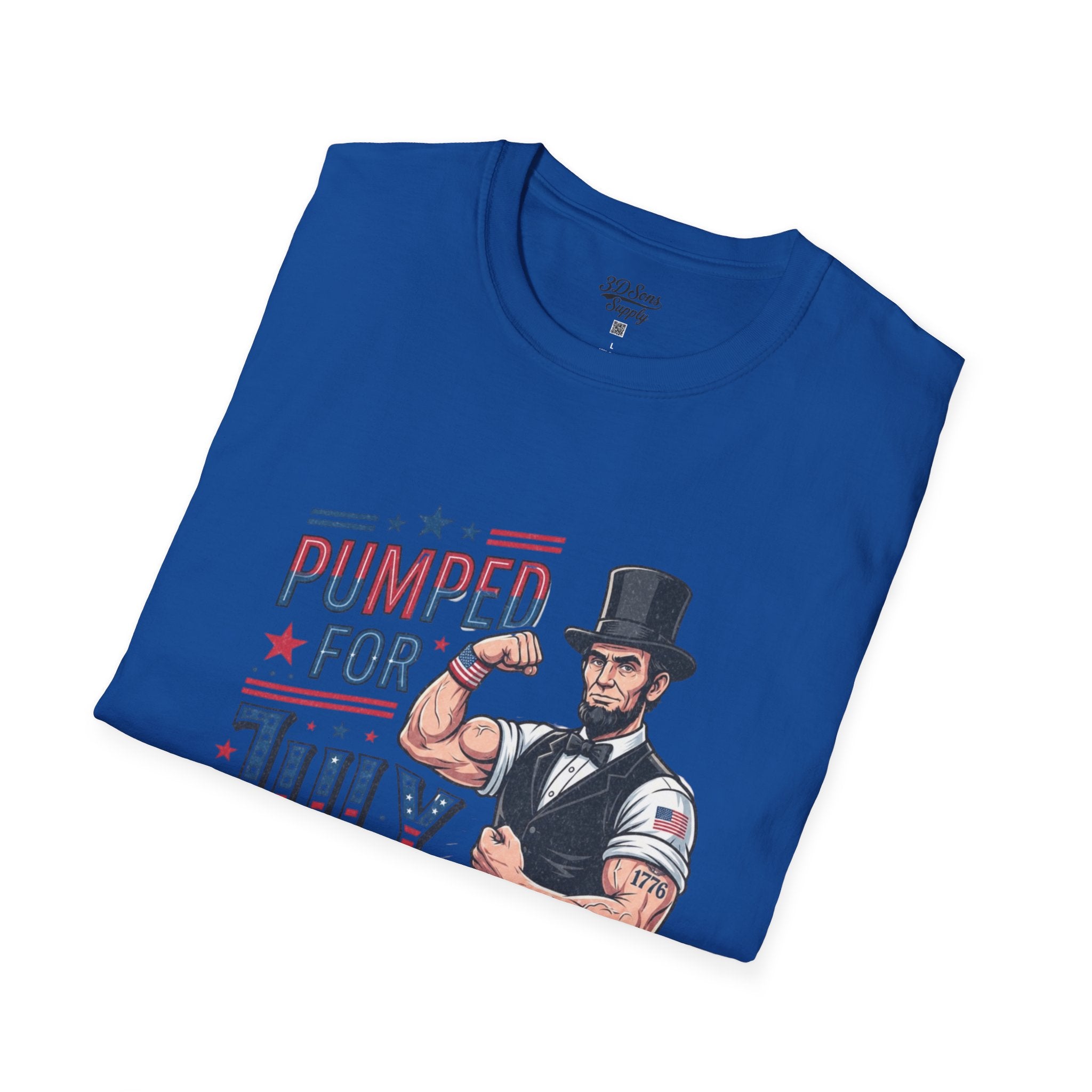 Pumped for July 4th Abraham Lincoln T-Shirt | Funny Patriotic Tee
