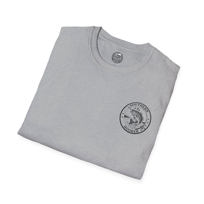 Southern Hooker Fish Graphic T-Shirt | Bass Fishing Retro Logo Tee – 3D Sons Supply Co