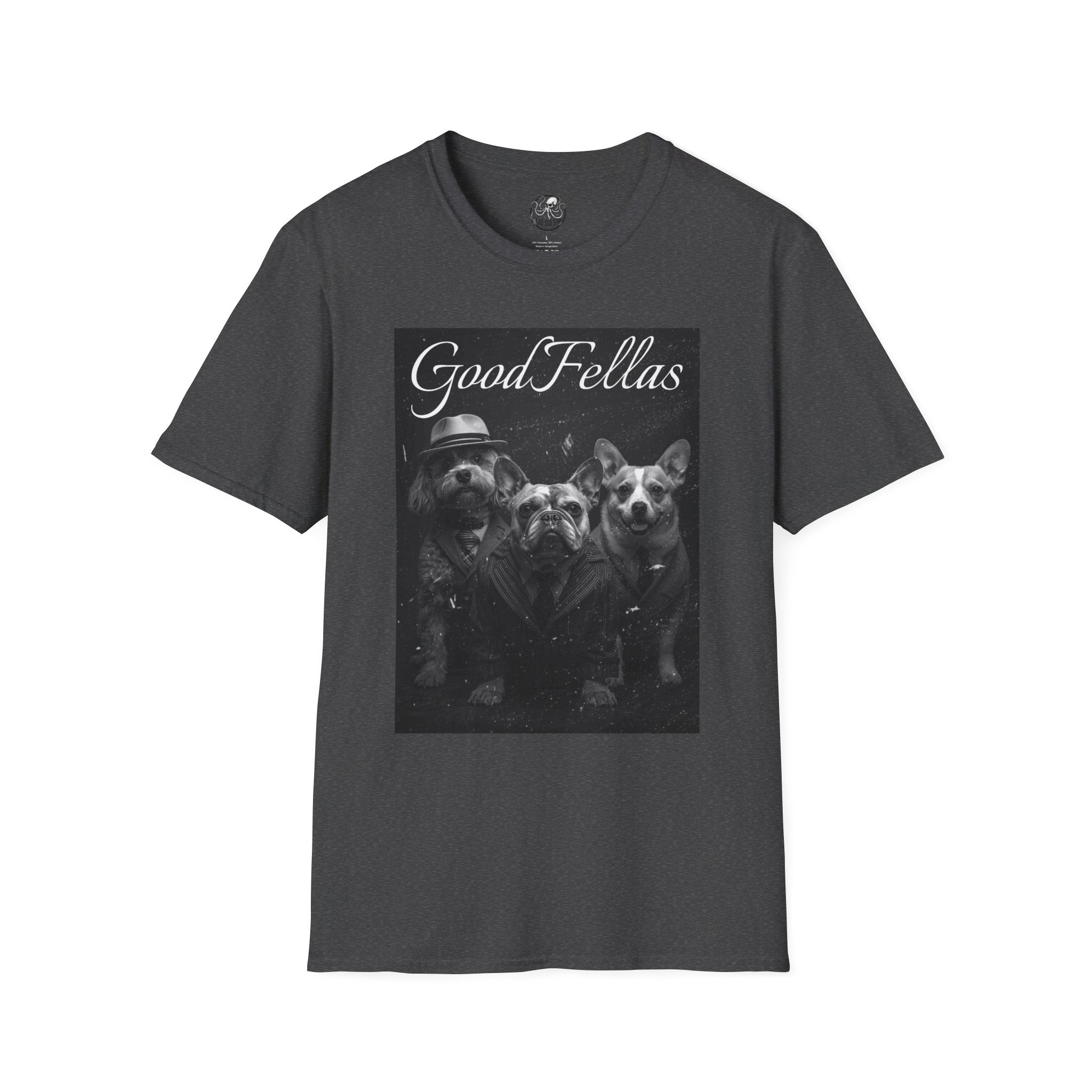 GoodFellas Dogs T-Shirt | Black & White Mafia Puppy Design