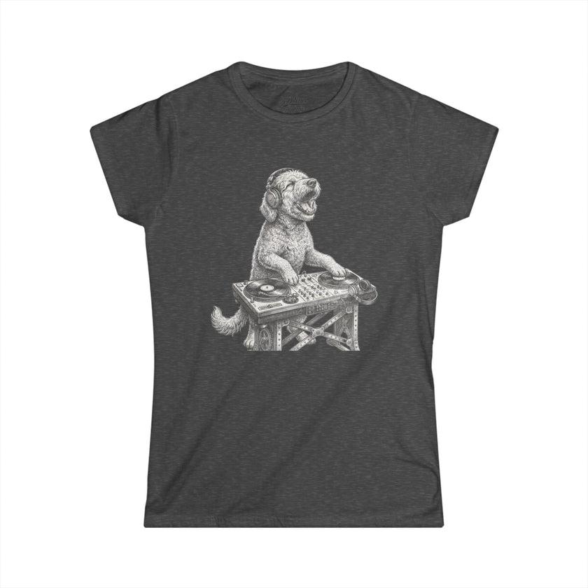 DJ Doodle Dog Women's Tee — Cute Turntable Graphic