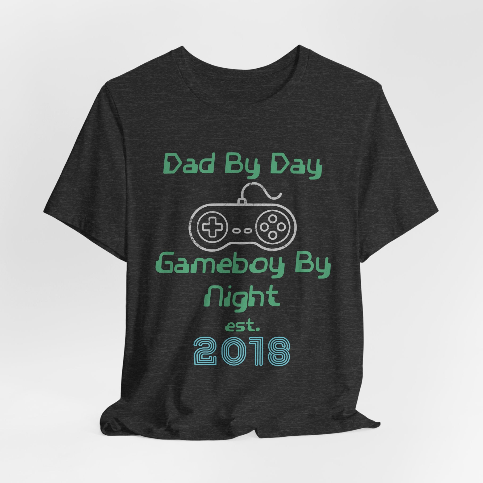 Personalized Dad By Day Gamer By Night T-Shirt,  90's Retro Controller Tee