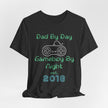Personalized Dad By Day Gamer By Night T-Shirt,  90's Retro Controller Tee