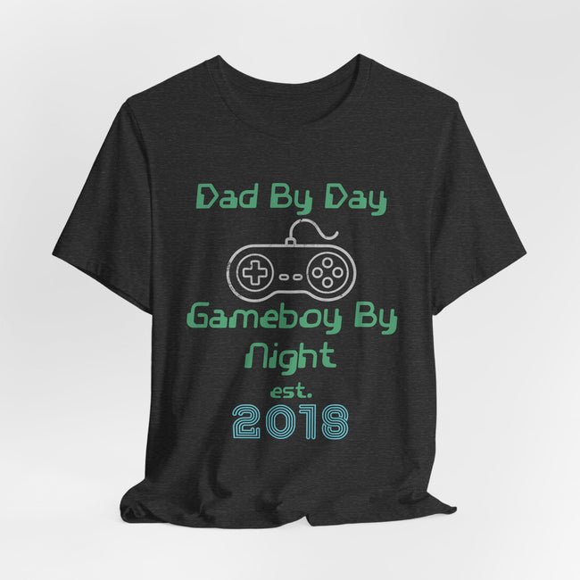 Personalized Dad By Day Gamer By Night T-Shirt,  90's Retro Controller Tee