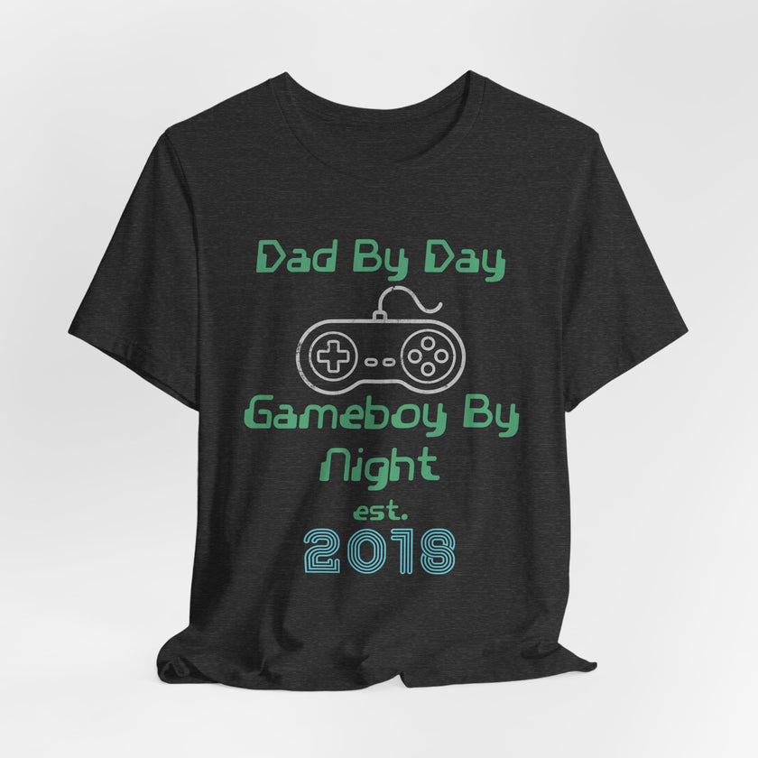 Personalized Dad By Day Gamer By Night T-Shirt,  90's Retro Controller Tee