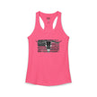 American Flag Longhorn Skull Women's Racerback Tank