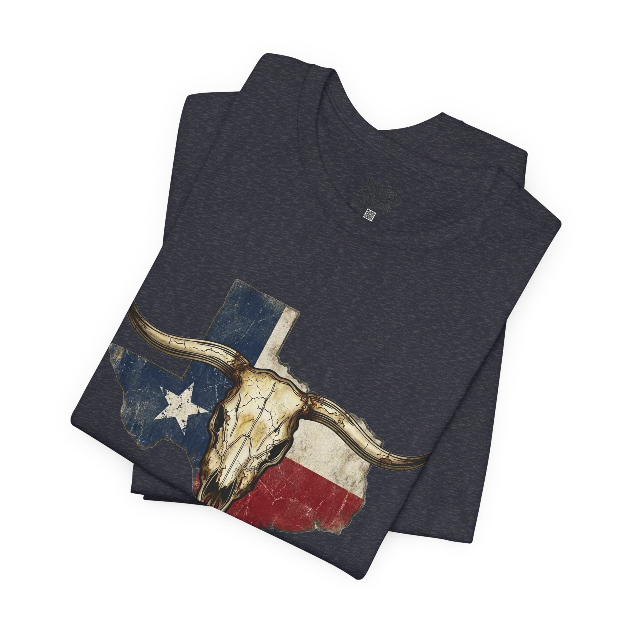 Texas Flag Longhorn Tee - Vintage Texas Skull T-Shirt