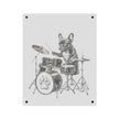 French Bulldog Playing Drums Acrylic Wall Art Panel