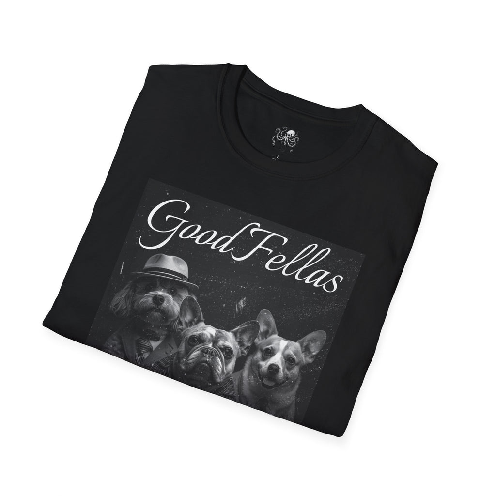 GoodFellas Dogs T-Shirt | Black & White Mafia Puppy Design