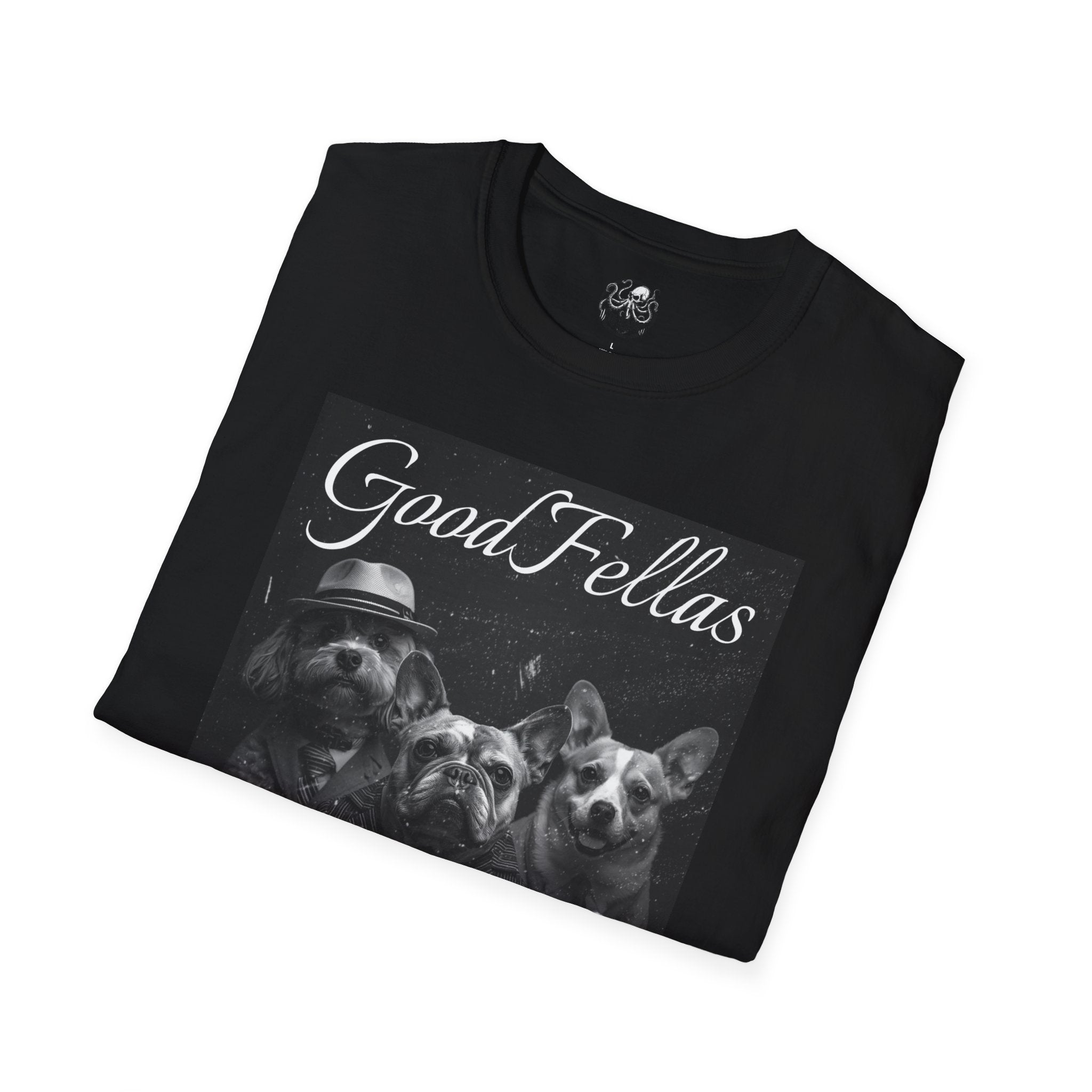 GoodFellas Dogs T-Shirt | Black & White Mafia Puppy Design
