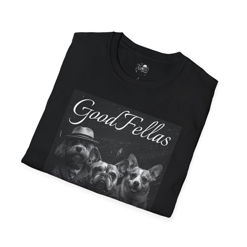 GoodFellas Dogs T-Shirt | Black & White Mafia Puppy Graphic Tee – 3D Sons Supply Co