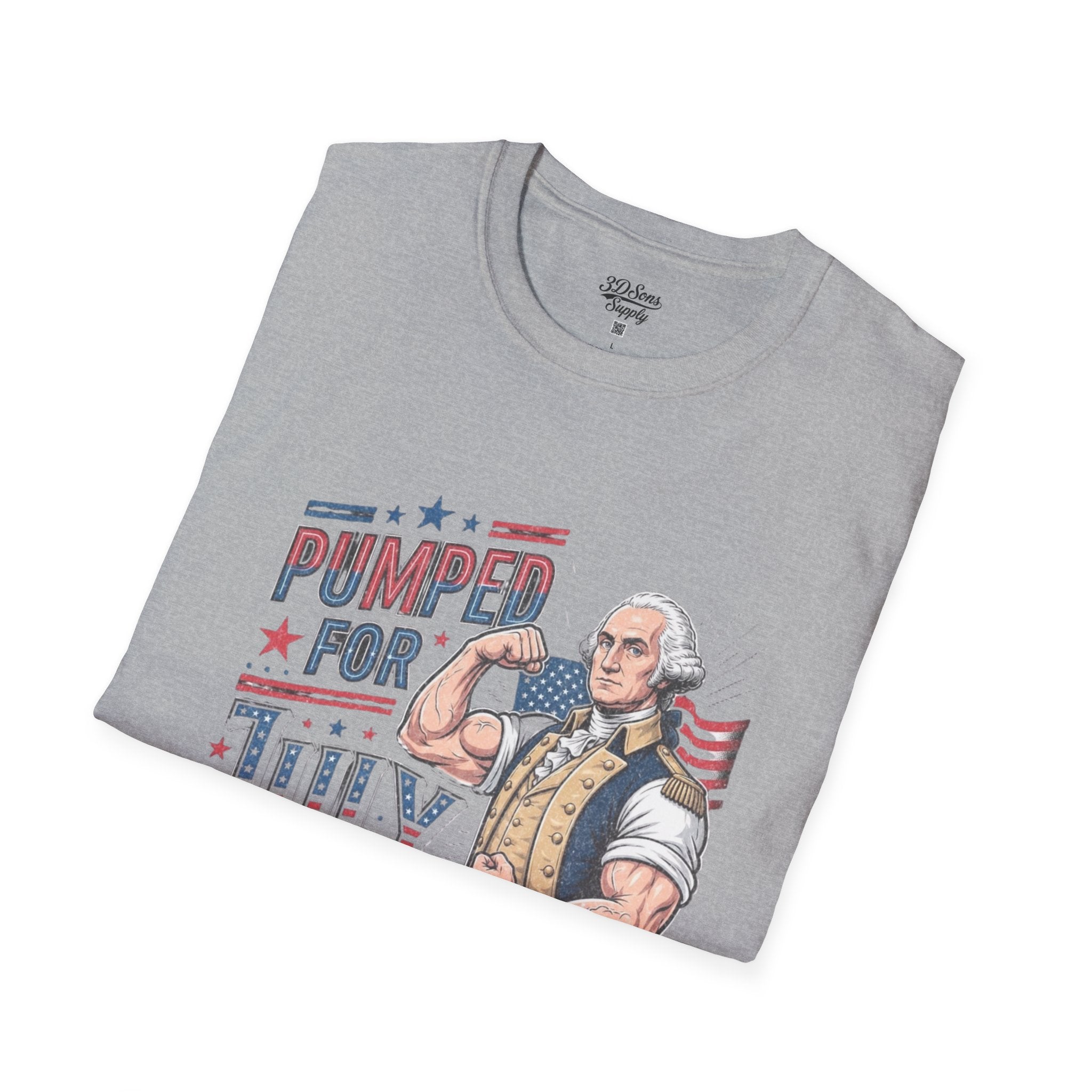 Pumped for July 4th George Washington T-Shirt | Funny Patriotic Tee