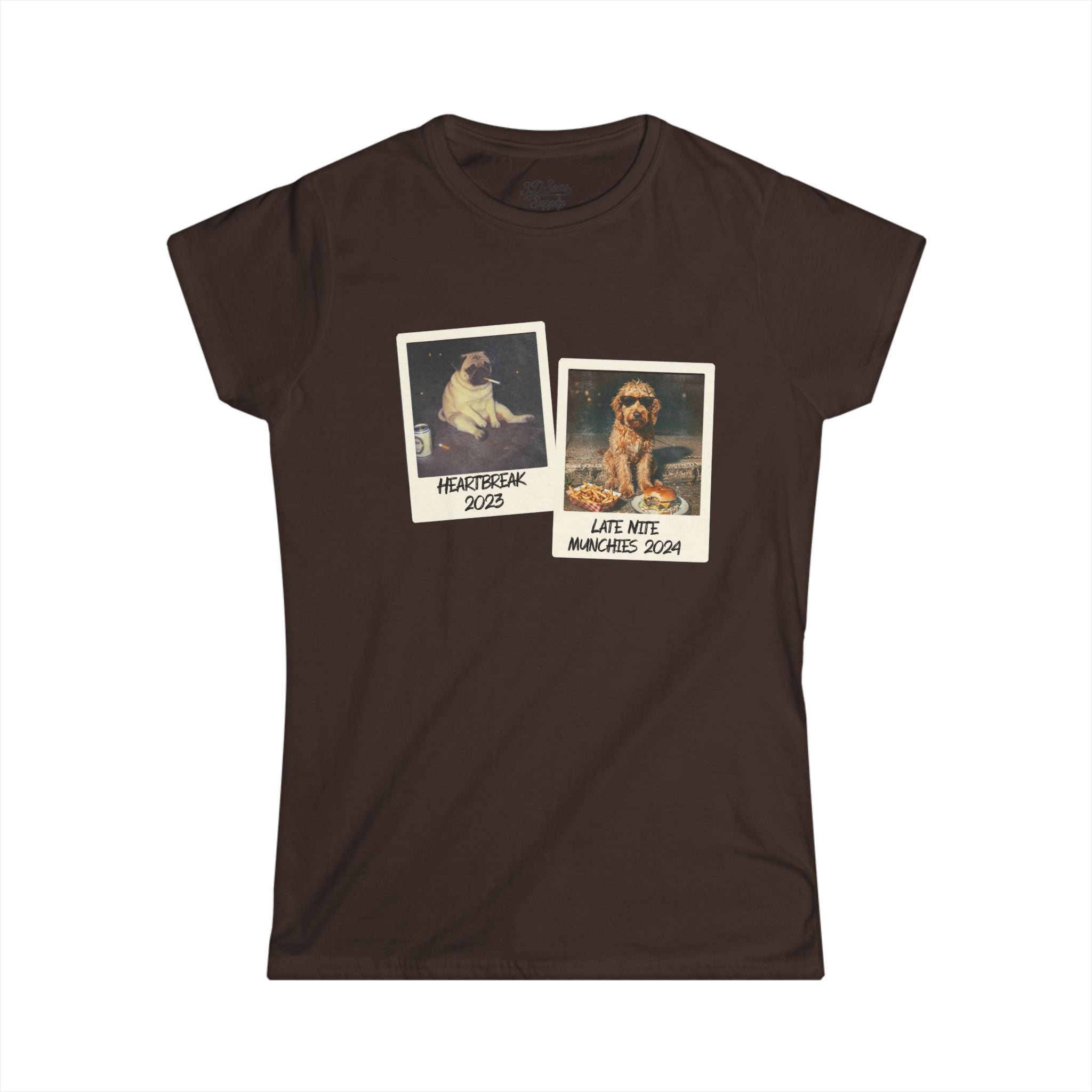 Personalized Polaroid Photo Women's Tee — Custom 2-Image Keepsake