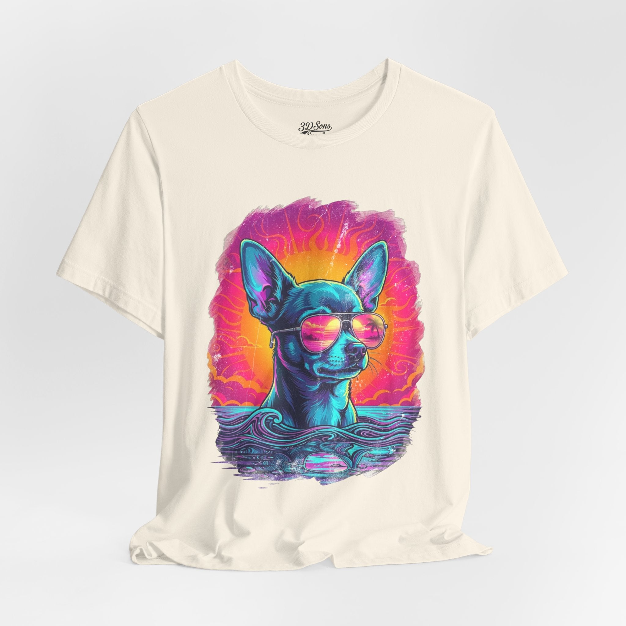 Chihuahua Vice City Retro Tee — 90s Vintage Dog Graphic T-Shirt