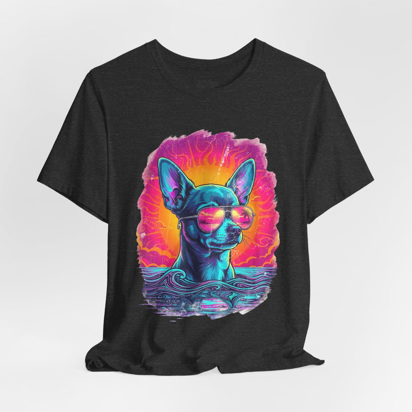 Chihuahua Vice City Retro Tee — 90s Vintage Dog Graphic T-Shirt