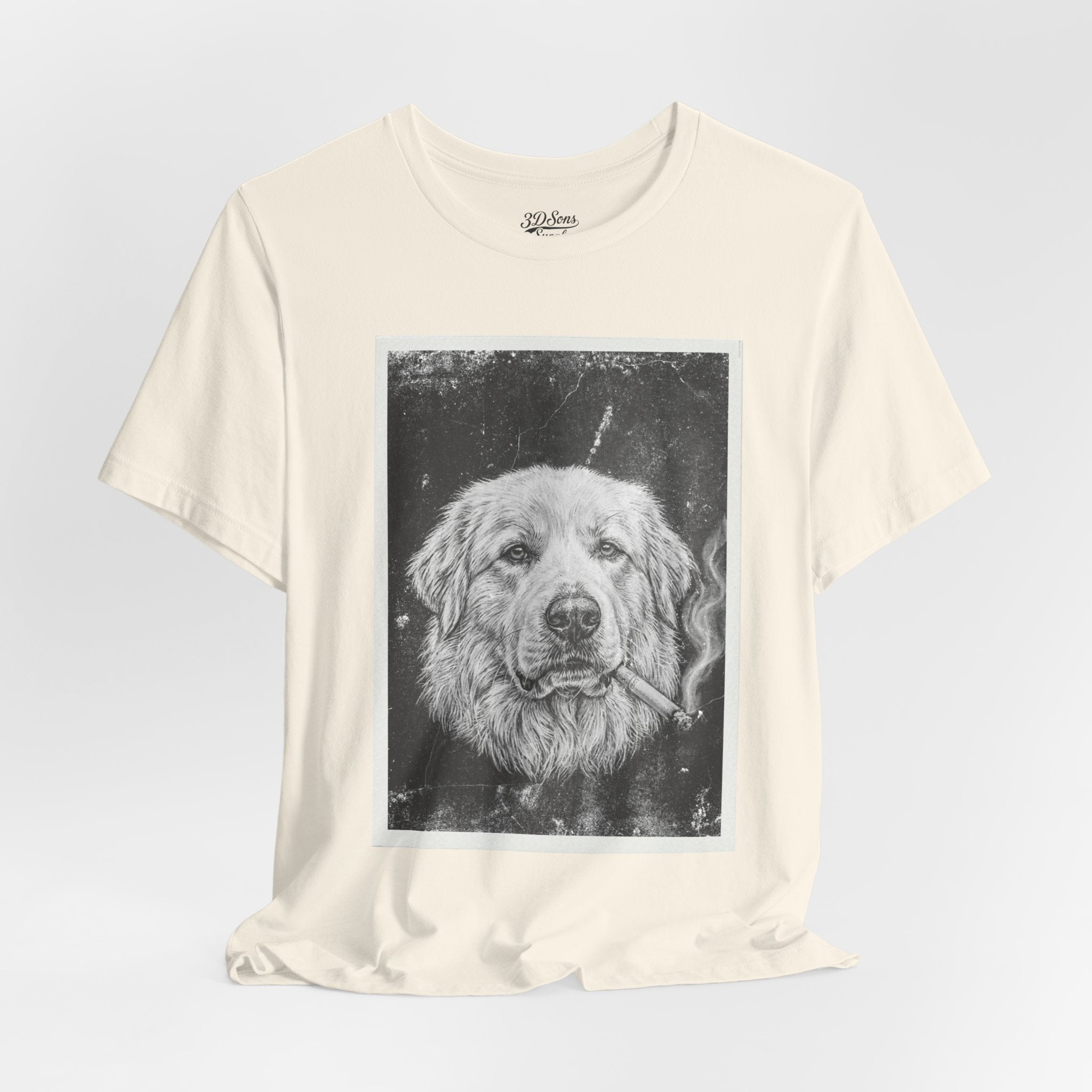 Great Pyrenees Smoke Photo Tee — Vintage Pup Graphic T-Shirt