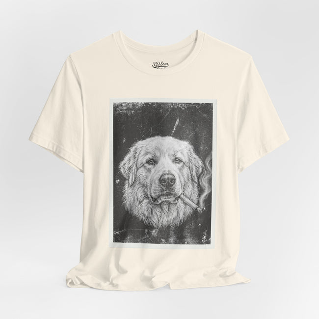 Great Pyrenees Smoke Photo Tee — Vintage Pup Graphic T-Shirt