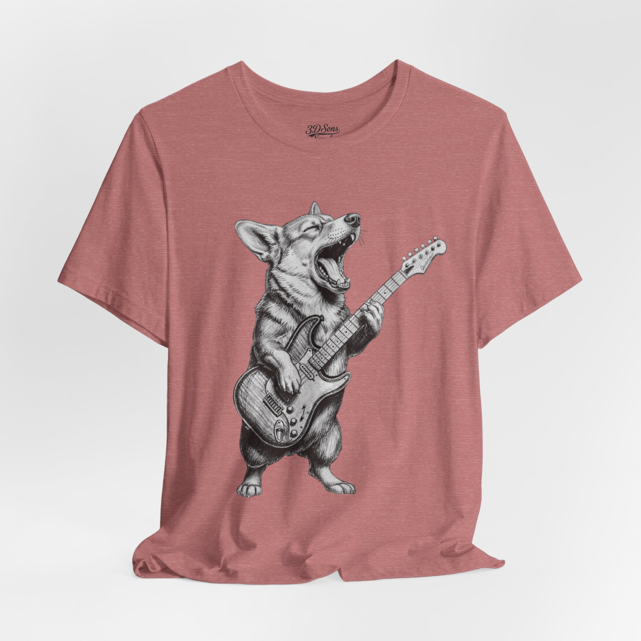 Corgi Rockstar T‑Shirt — Guitar Playing Dog Graphic Tee