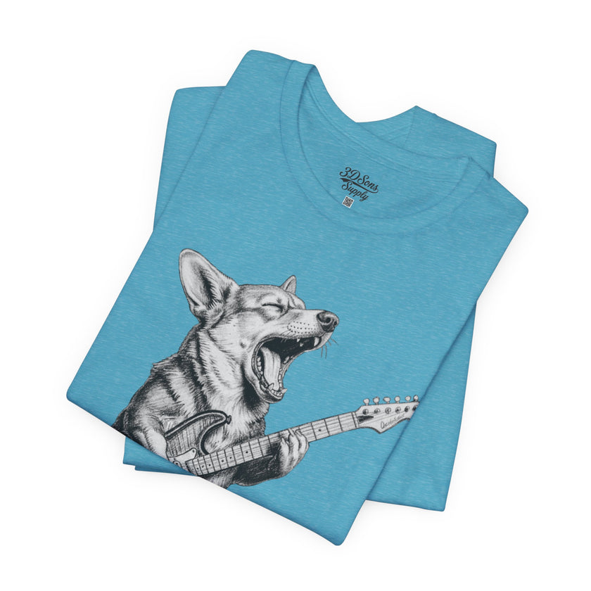 Corgi Rockstar T‑Shirt — Guitar Playing Dog Graphic Tee