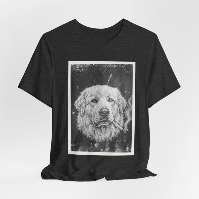 Great Pyrenees Smoke Photo Tee — Vintage Pup Graphic T-Shirt