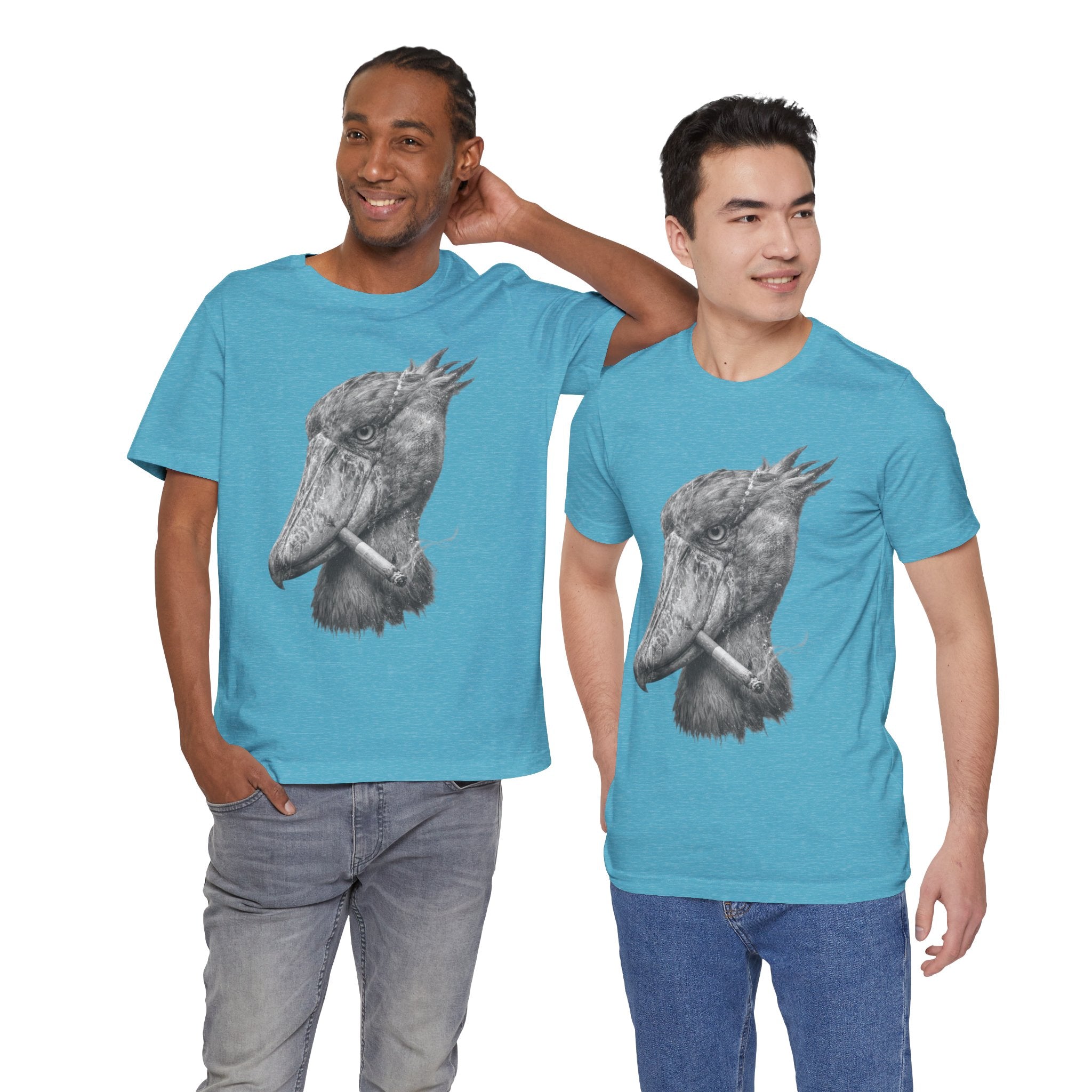 Smoking Shoebill Stork T-Shirt — Quirky Bird Graphic Tee