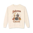 Vintage Halloween Cat Crewneck Sweatshirt | Retro Moon, Pumpkins, Witch Hat