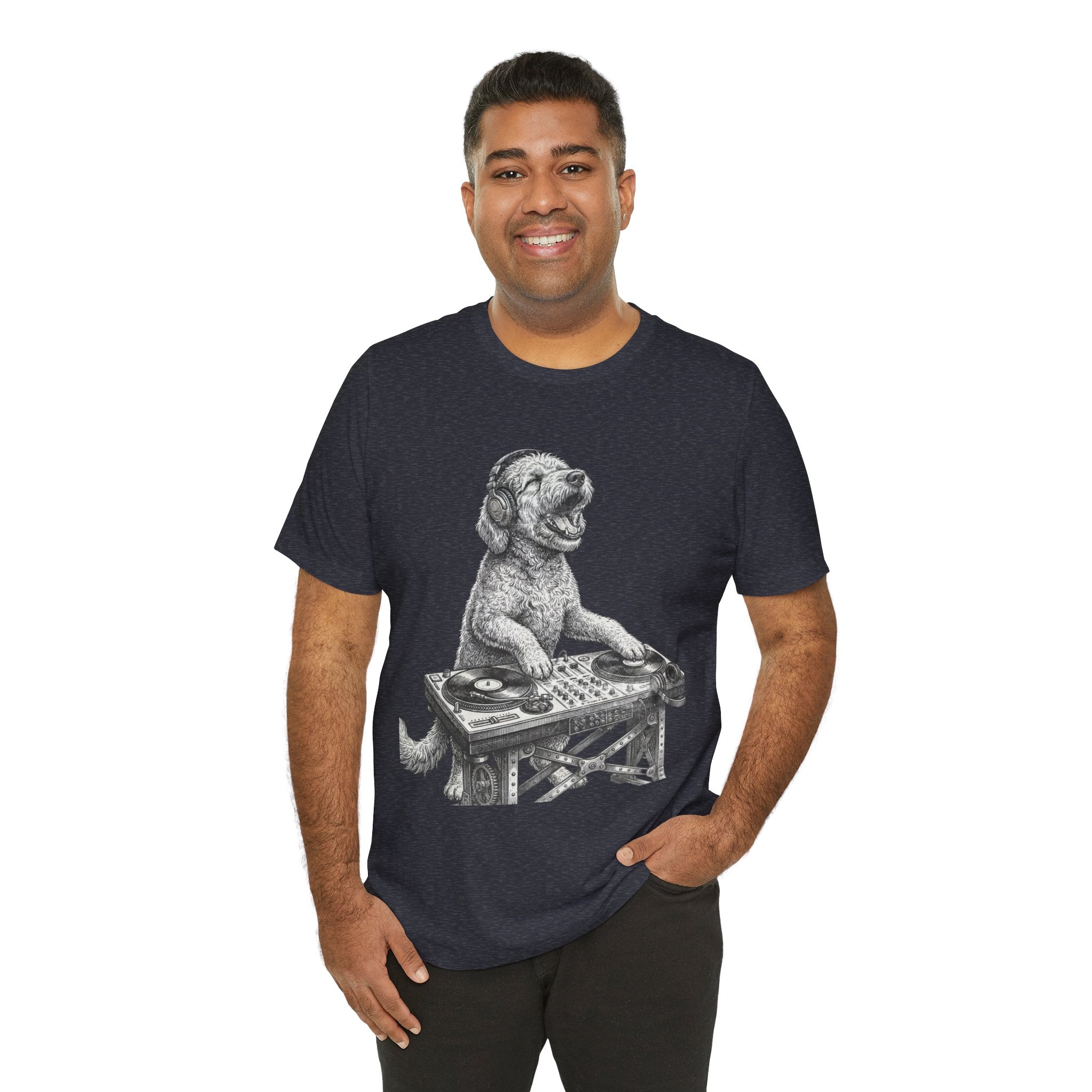 DJ Doodle T‑Shirt — Vintage Turntable Puppy Graphic Tee