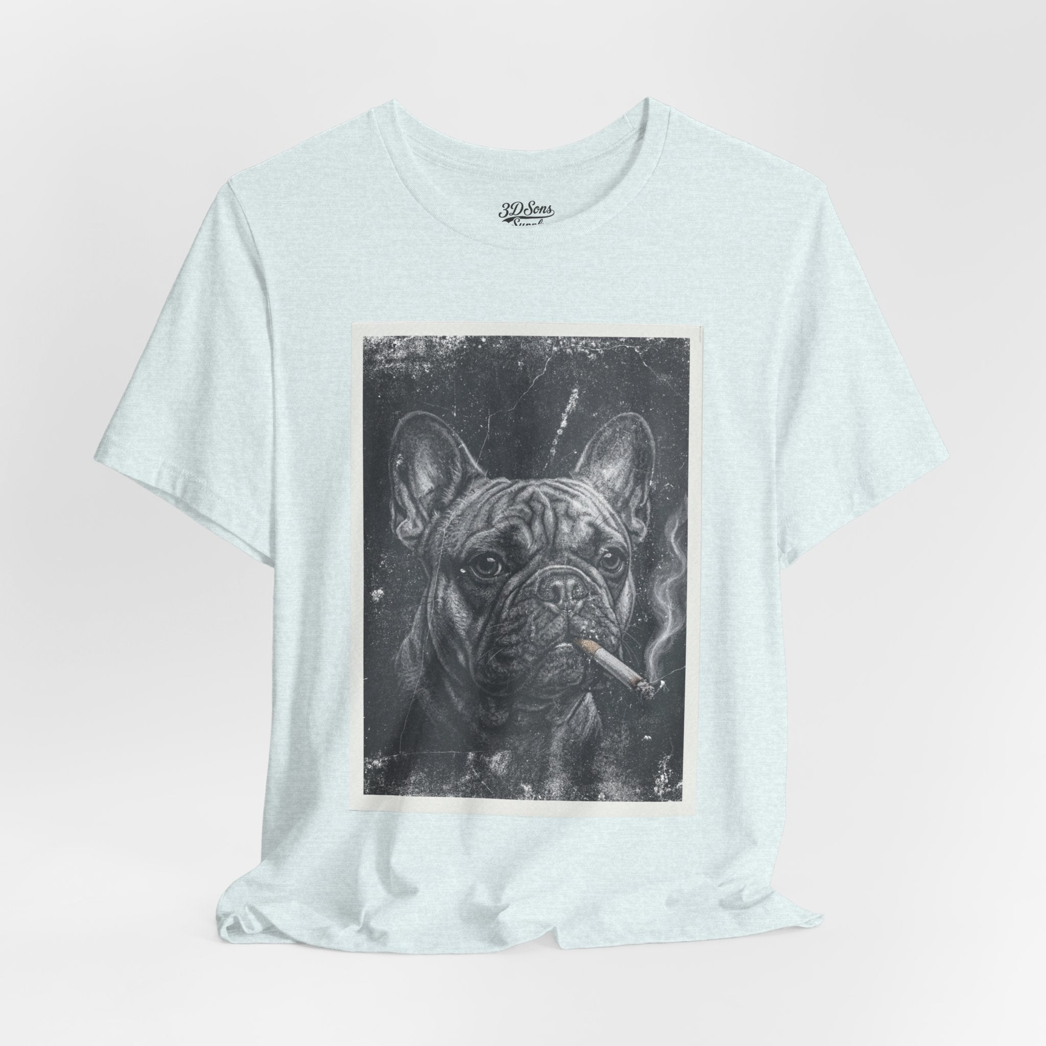 French Bulldog Smoking Graphic Tee — Retro Smoky Dog Art T-Shirt