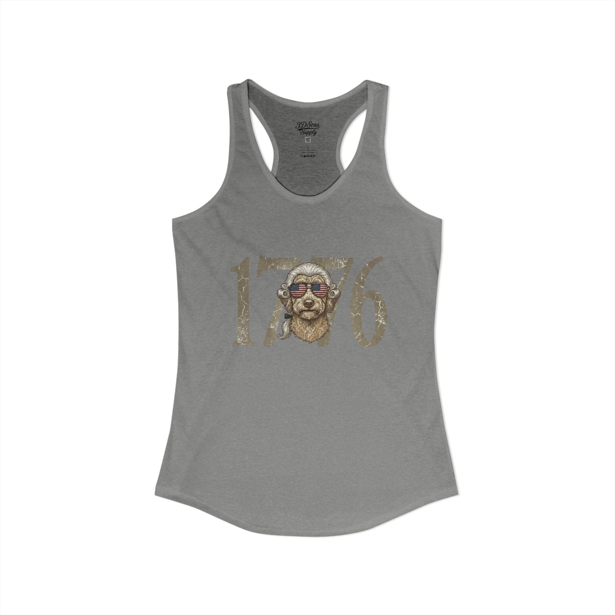 George Washington Doodle 1776 - Women's Ideal Racerback Tank