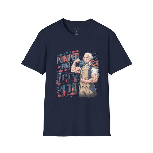 Pumped for July 4th George Washington T-Shirt | Funny Patriotic Tee