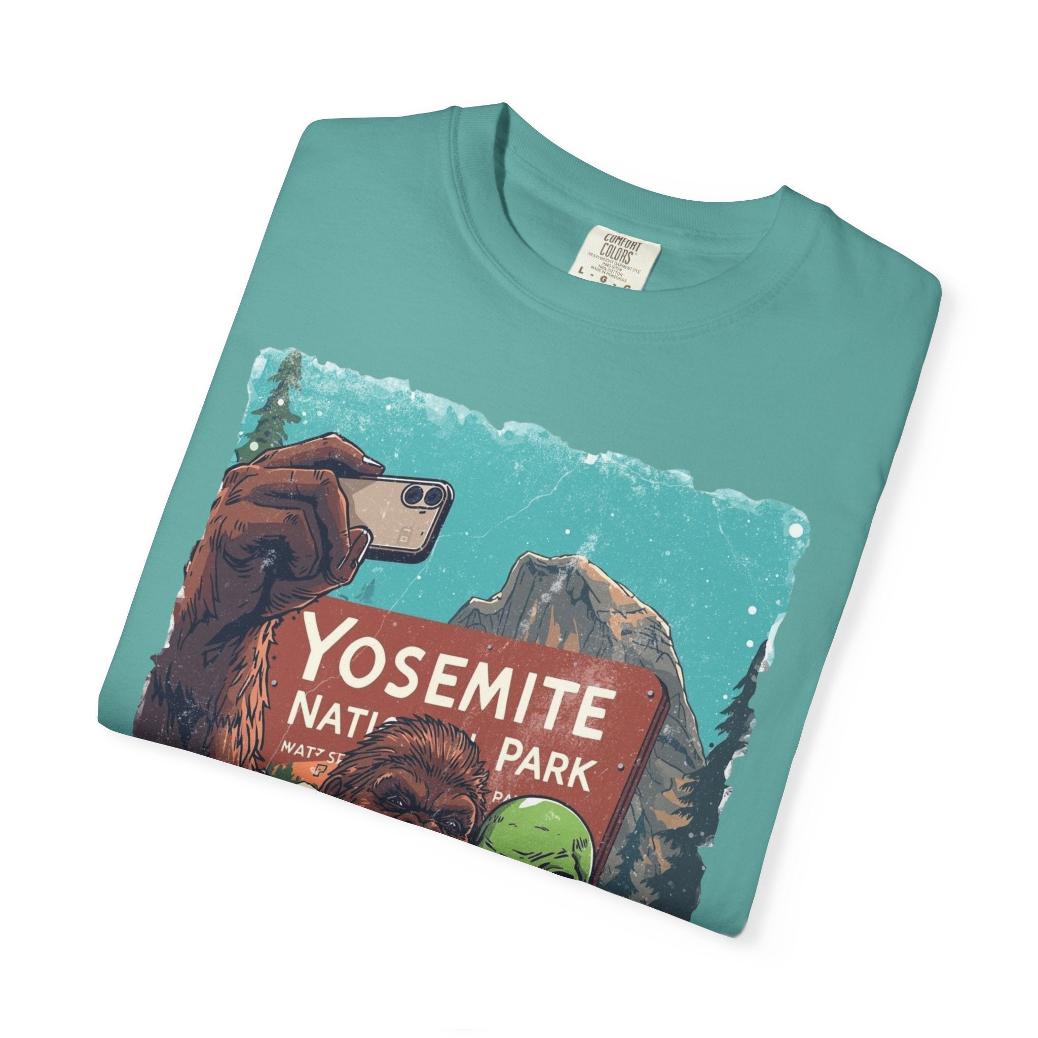 Alien & Bigfoot Yosemite T-Shirt — Camping Adventure Graphic Tee