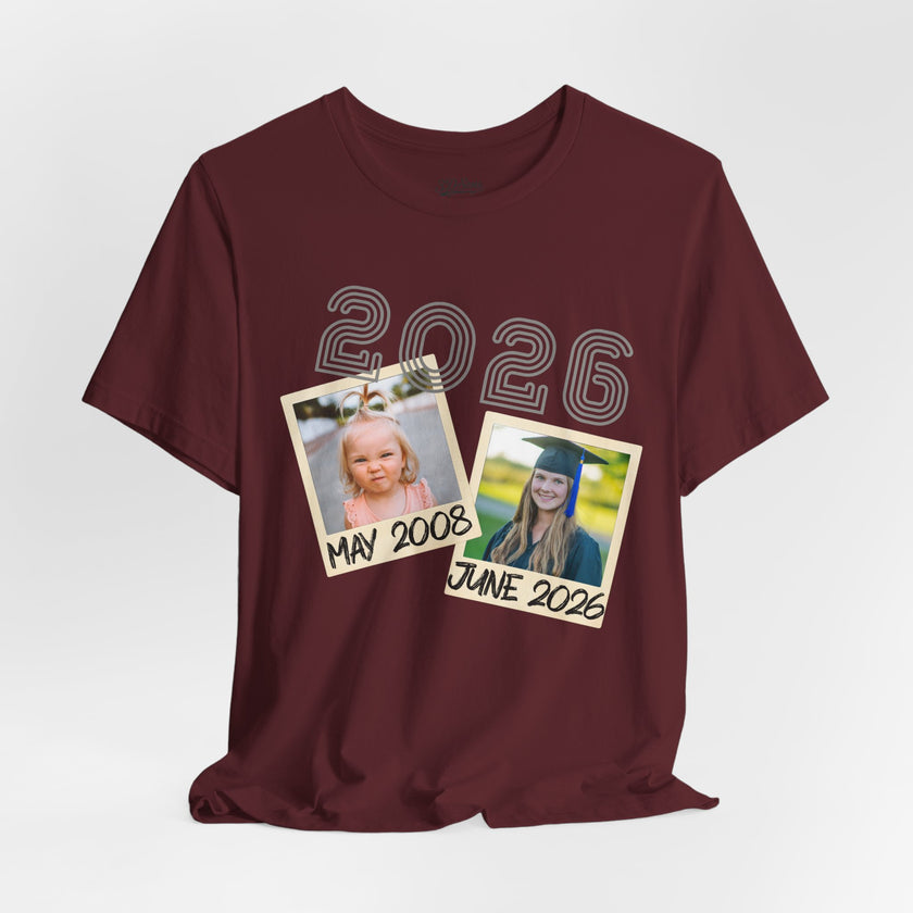 Personalized Custom Graduation & Parent Gift - Throwback Photo Memory Tee