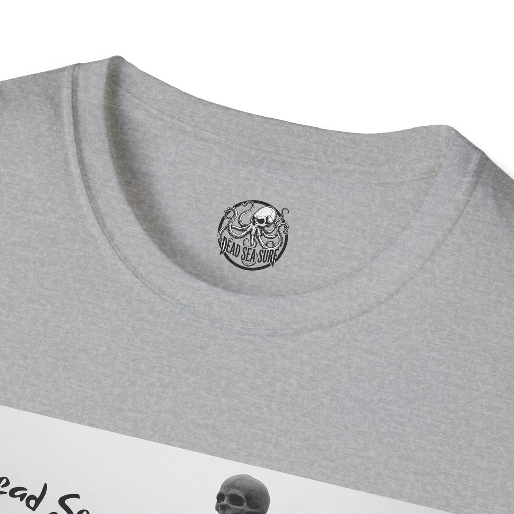 Skeleton Surfer Tee Shirt Retro Black & White Surfing Graphic