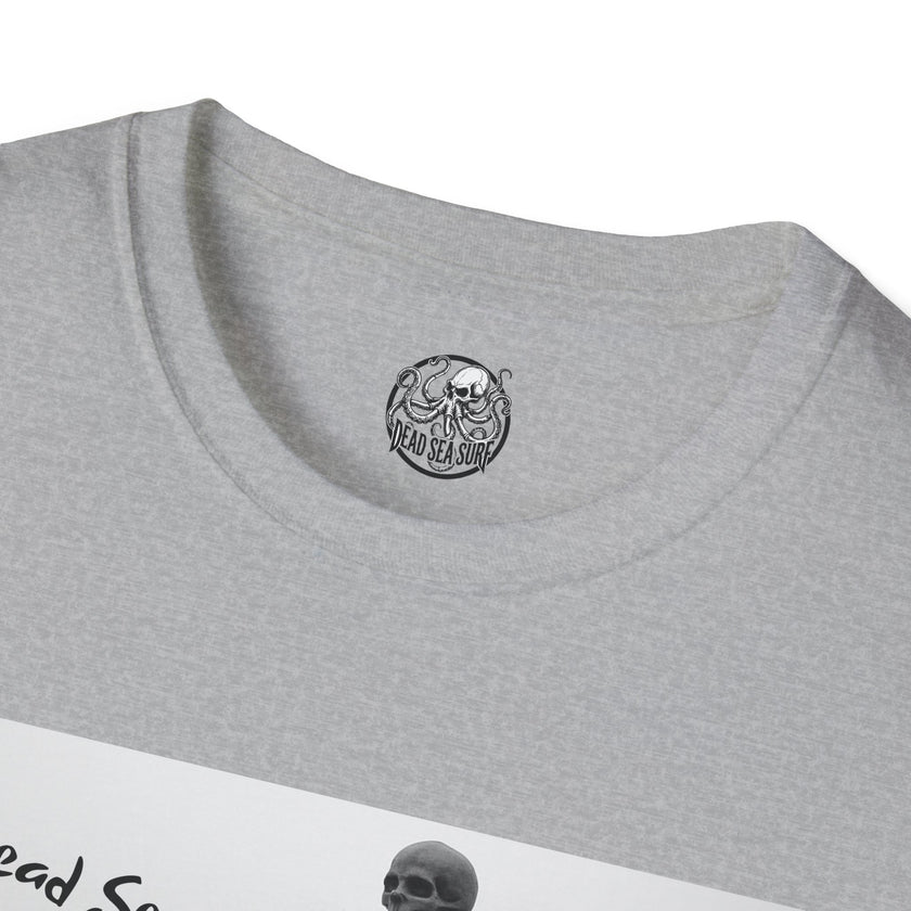 Skeleton Surfer Tee | Retro Black & White Surfing Graphic Shirt – 3D Sons Supply Co