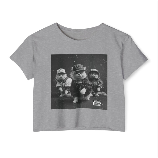 Hip Hop Kittens 90s Album Cover Crop Top | Funny Cat Graphic Tee – 3D Sons Supply Co
