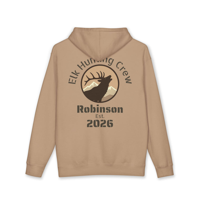 Personalized Elk Hunting Crew Hoodie — Personal Elk Silhouette Pullover