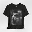 Smoking Cool Cat Portrait T-Shirt | Black & White Photo Cat Tee