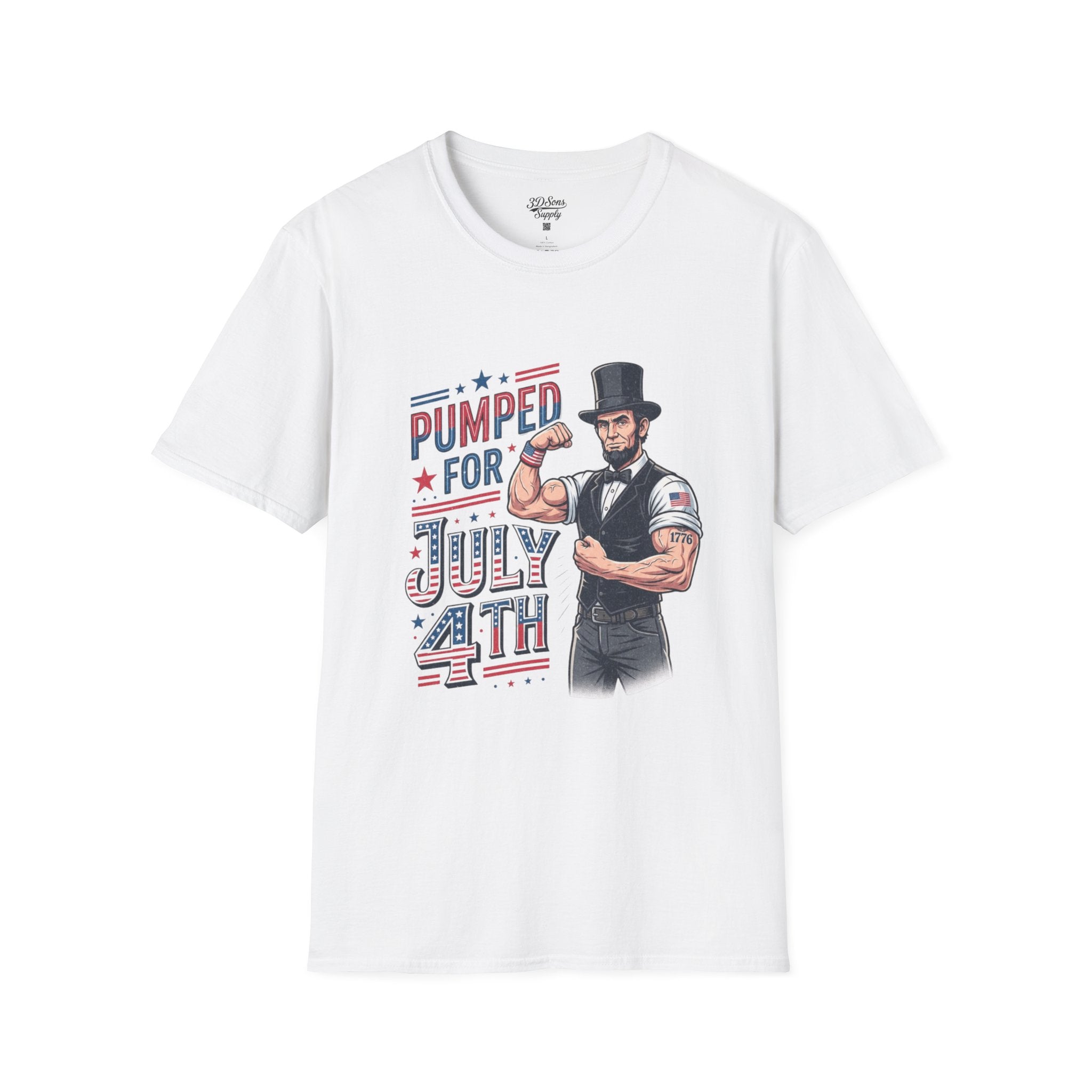 Pumped for July 4th Abraham Lincoln T-Shirt | Funny Patriotic Tee
