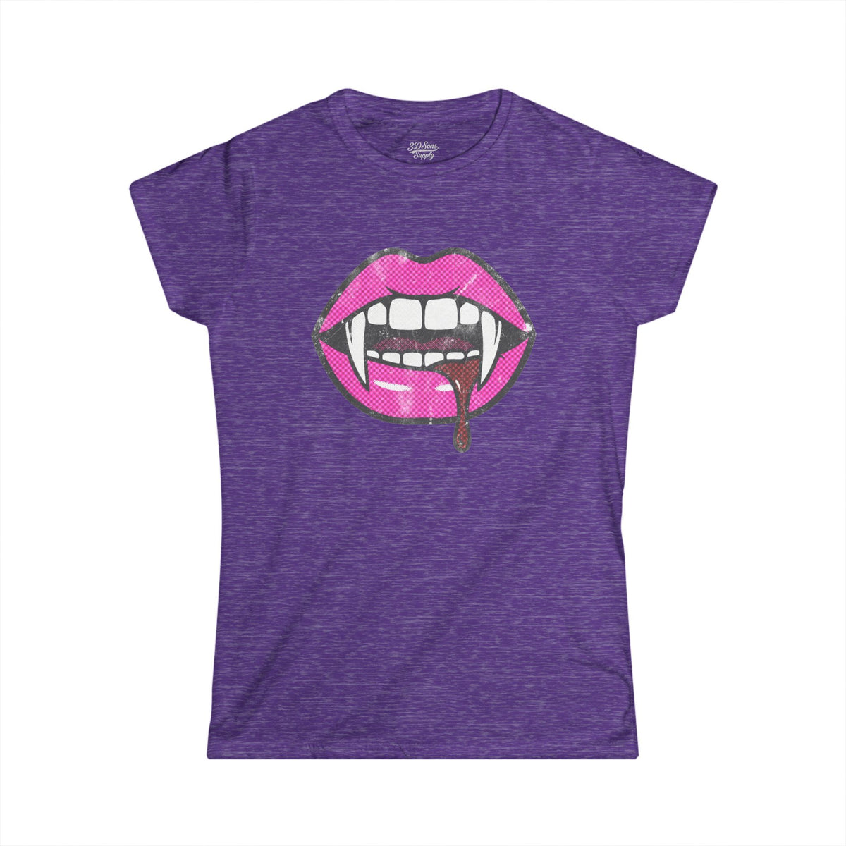 Hot Pink Vampire Lips Women's Tee | Graphic Short Sleeve Shirt