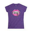 Hot Pink Vampire Lips Women's Tee | Graphic Short Sleeve Shirt