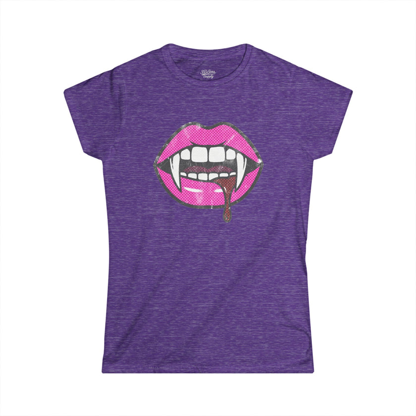 Hot Pink Vampire Lips Women's Tee | Graphic Short Sleeve Shirt