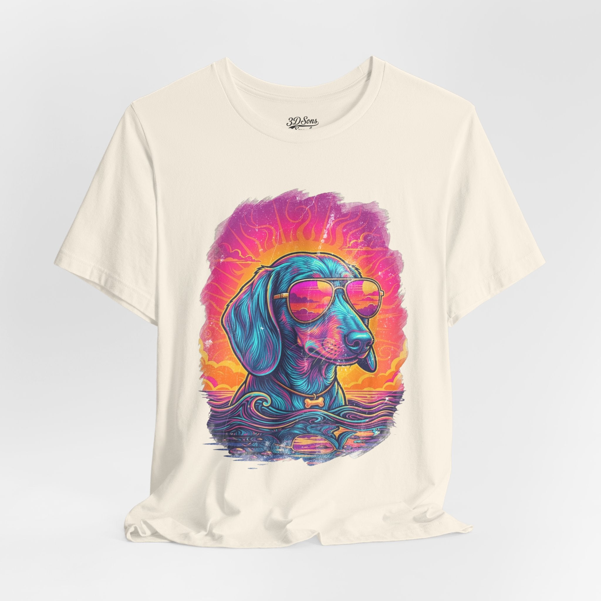 Dachshund Vice City Retro Tee 90's style